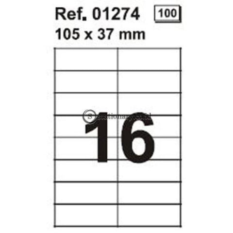 Apli Label White Paper 105 X 37Mm 80 Unit #ra01274 Office Stationery
