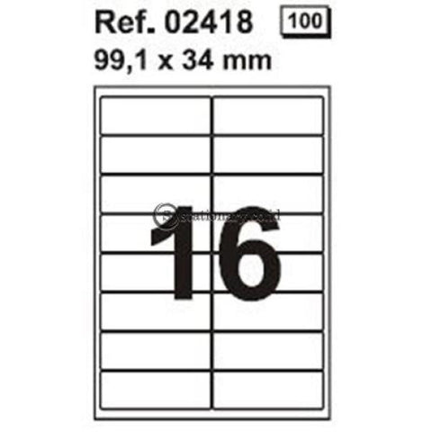 Apli Label White Paper 99.1 X 34Mm 1600 Unit #02418 Office Stationery