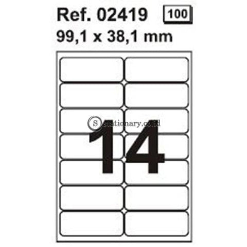 Apli Label White Paper 99 1 X 38.1Mm 1400 Unit #02419 Office Stationery