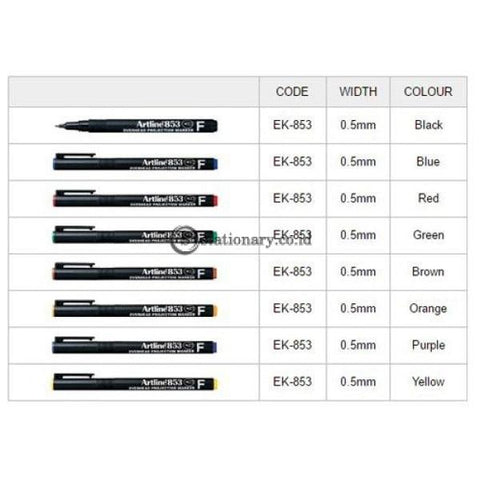 Artline Pen Ohp Ek-853F Black Office Stationery