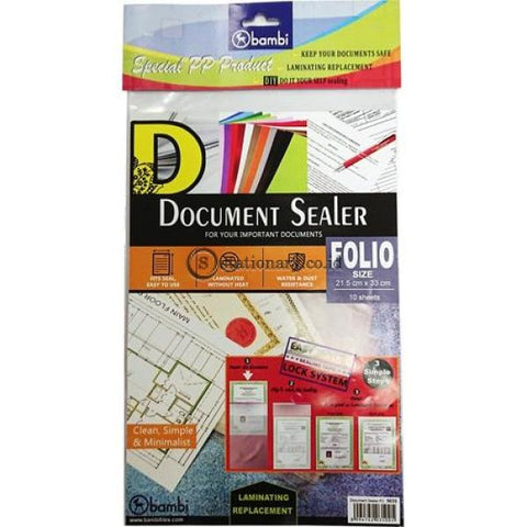Bambi Document Sealer Transparant Pocket 0.10Mm (10Pcs) Folio #5035 Office Stationery