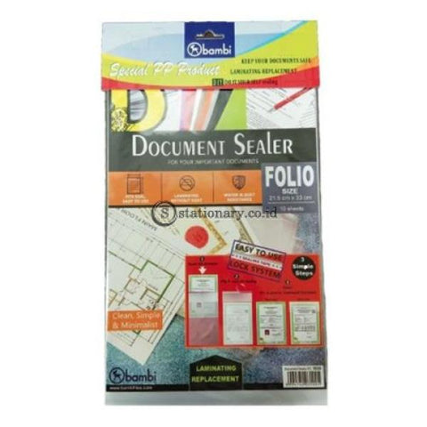Bambi Document Sealer Transparant Pocket 0.10Mm (10Pcs) Folio #5035 Office Stationery