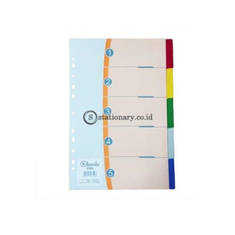 Bambi Index Divider Plastik Folio 5 Warna #2505 Office Stationery Promosi