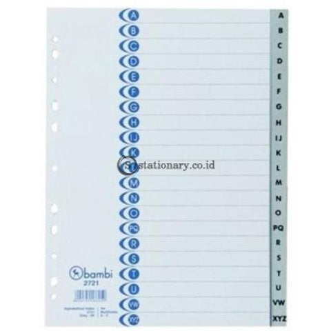 Bambi Index Divider Rigid Pvc A4 Alphabetical A-Z Warna Grey #2721 Office Stationery Promosi