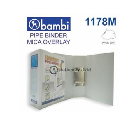 Bambi Insert Pipe Binder 2 Hole Mica With Full Spine 4 Colour Labels (80Mm) #1178M Office Stationery