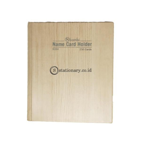 Bambi Name Card Holder 8 Per Page (256 Cards) Cream Wood #6284Cw Office Stationery