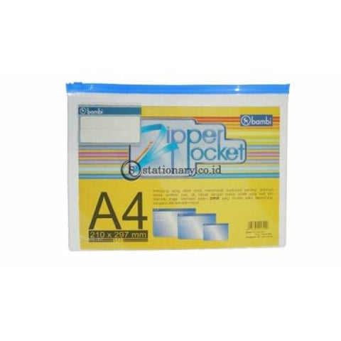 Bambi Zipper Pocket PVC Transparant A4 #5131