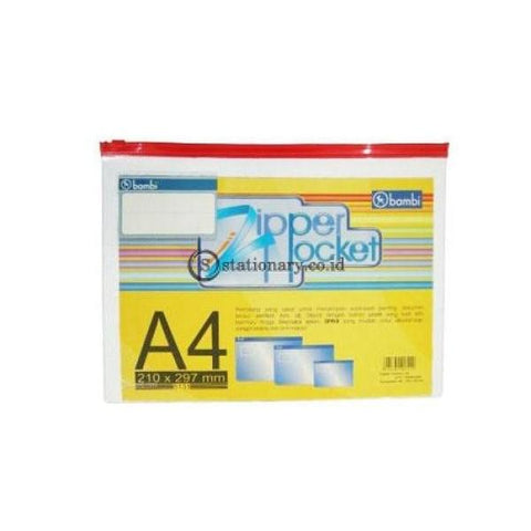 Bambi Zipper Pocket PVC Transparant A4 #5131