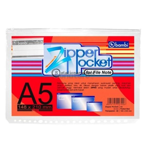 Bambi Zipper Pocket A5 For File Note (20 Holes) #5142 Office Stationery