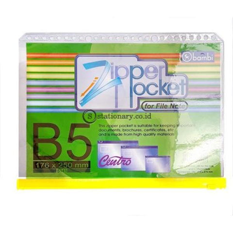 Bambi Zipper Pocket B5 For File Note #5141 Office Stationery