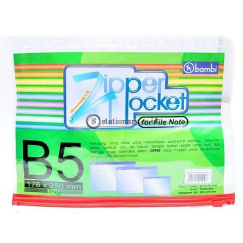 Bambi Zipper Pocket B5 For File Note #5141 Office Stationery