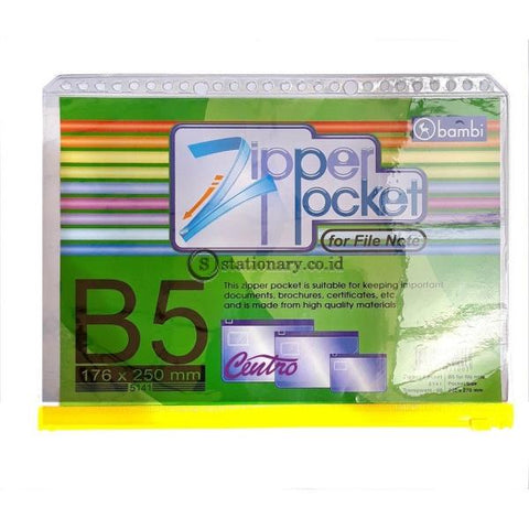Bambi Zipper Pocket B5 For File Note #5141 Office Stationery