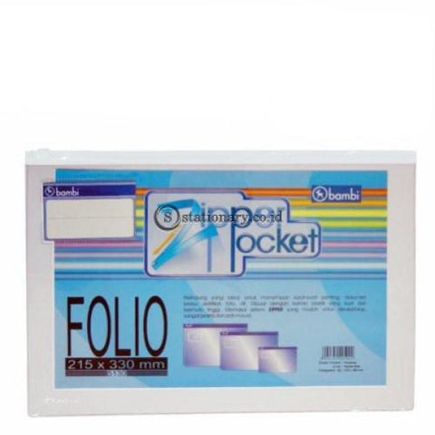 Bambi Zipper Pocket PVC Transparant Folio #5130