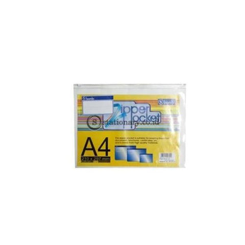 Bambi Zipper Pocket Pvc Transparant A4 #5131 Office Stationery