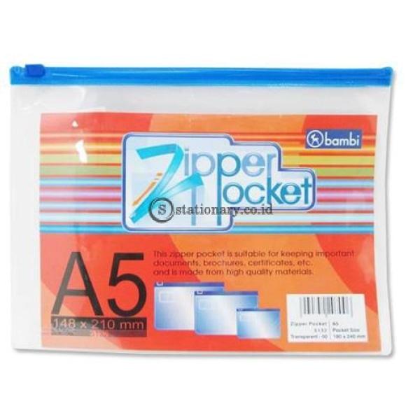 Bambi Zipper Pocket Pvc Transparant A5 #5132 Office Stationery