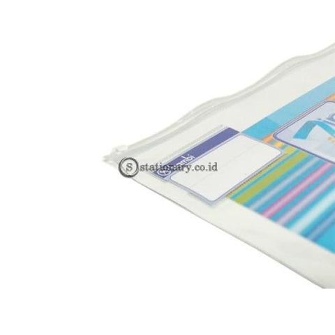 Bambi Zipper Pocket Pvc Transparant Folio #5130 Office Stationery