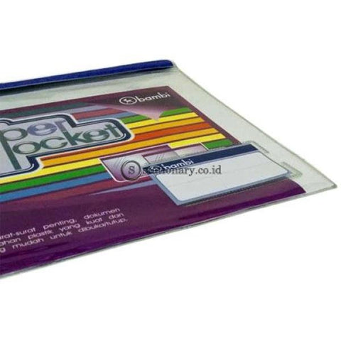 Bambi Zipper Pocket With Metal Head Folio #5177 Office Stationery