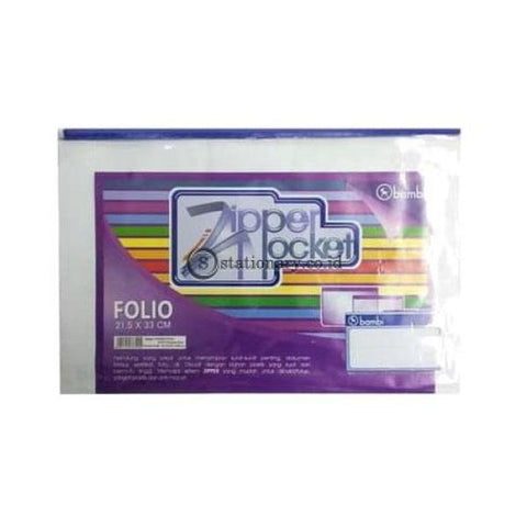 Bambi Zipper Pocket With Metal Head Folio #5177 Office Stationery