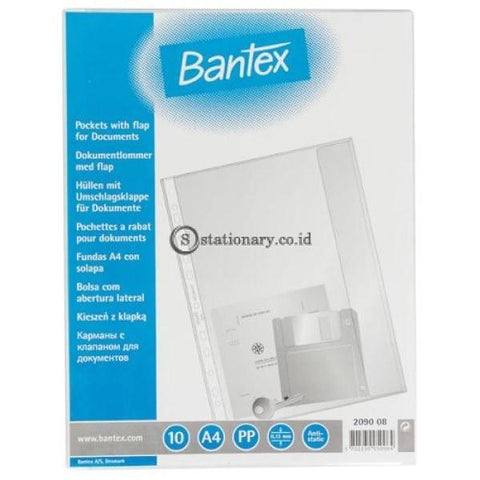 Bantex Document Pocket With Flap 10 Sheets A4 #2090 08 Office Stationery
