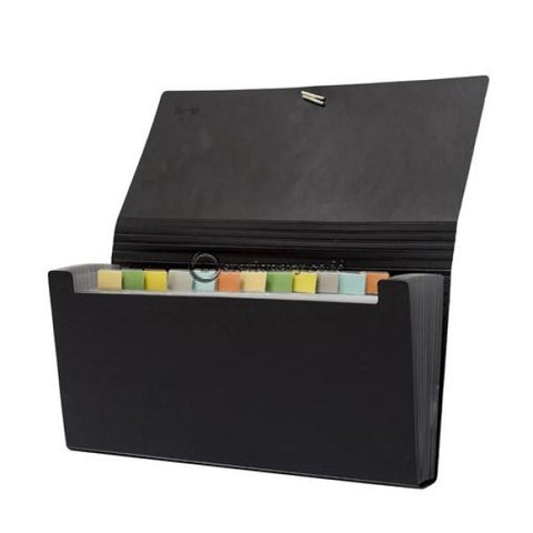 Bantex Expanding File Cheque (12 Pockets) #8811 Black - 10 Office Stationery
