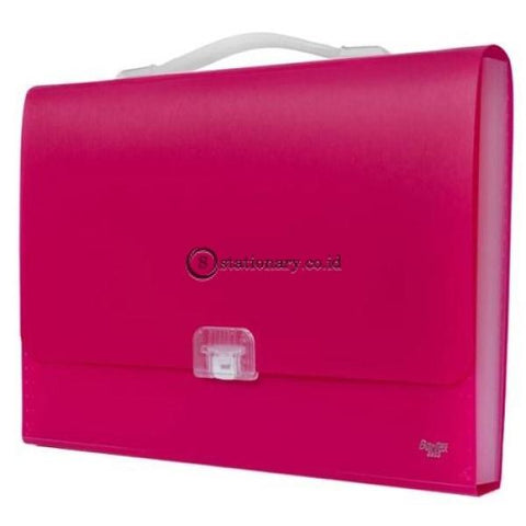 Bantex Expanding File With Handle Folio #3603 Pink - 19 Office Stationery Promosi