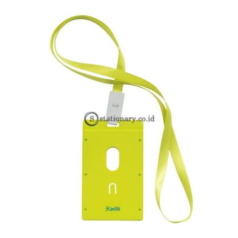 Bantex ID Card Holder Larnyard 54x90mm Potrait Lime #8865 65