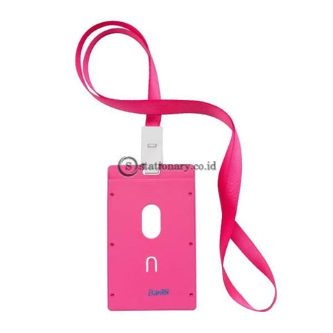 Bantex ID Card Holder Larnyard 54x90mm Potrait Pink #8865 19