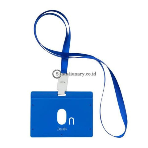 Bantex ID Card Holder Larnyard 90x54mm Landscape Cobalt Blue #8863 11