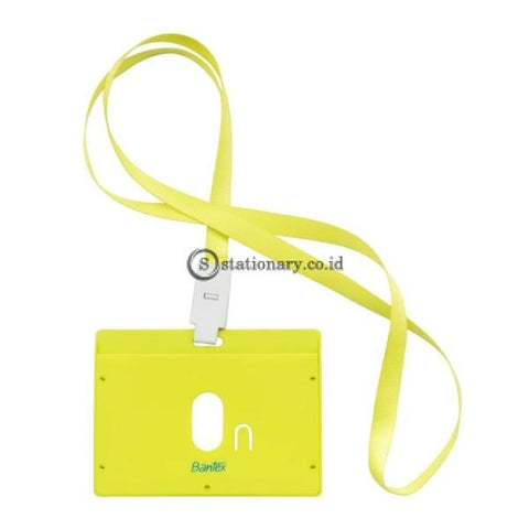 Bantex ID Card Holder Larnyard 90x54mm Landscape Lime #8863 65