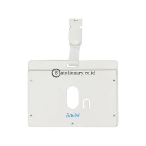 Bantex ID Card Holder With Clip Landscape White #8864 07