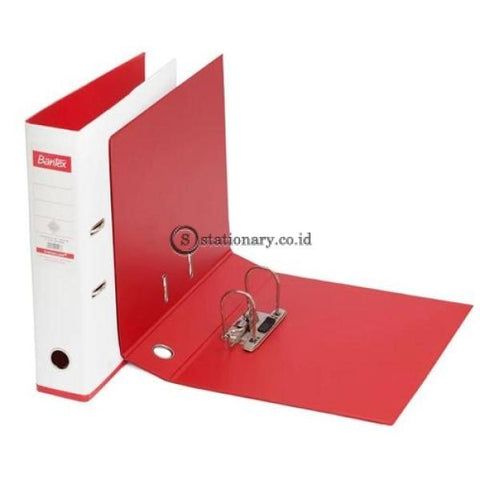 Bantex Lever Arch File Ordner Plastic Two Tone 7Cm Folio White-Red #1465V0709 Office Stationery