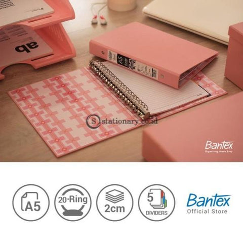 Bantex Multiring Binder Batik Series Musky Pink A5 20 Ring O 25mm #1334 74