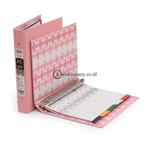 Bantex Multiring Binder Batik Series Musky Pink A5 20 Ring O 25mm #1334 74
