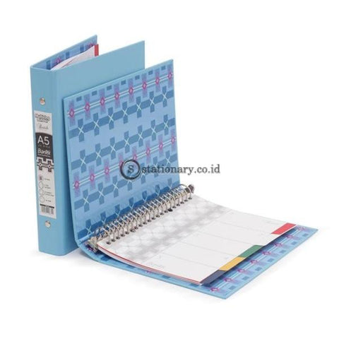 Bantex Multiring Binder Batik Series Sky Blue A5 20 Ring O 25mm #1334 23