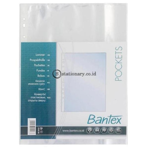 Bantex Pocket Clear 20 Sheets 0.06Mm Thickness A4 #8040 Office Stationery