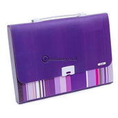 Bantex PP Fancy Stripes Expanding File 13 pocket Folio Lilac #3608 21