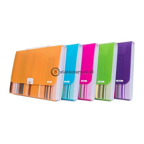 Bantex PP Fancy Stripes Expanding File 13 pocket Folio Yellow #3608 06