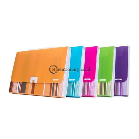 Bantex PP Fancy Stripes Expanding File 13 pocket Folio Yellow #3608 06