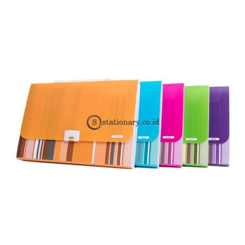 Bantex PP Fancy Stripes Expanding File 13 pocket Folio Yellow #3608 06