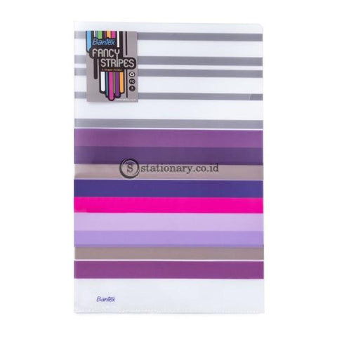Bantex PP Fancy Stripes L-Shape Folder Folio Lilac #2247 21