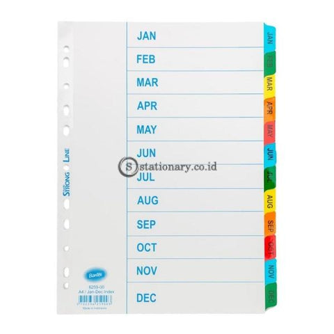 Bantex Strongline Indexes A4 Jan-Dec (12 Pages) #6259