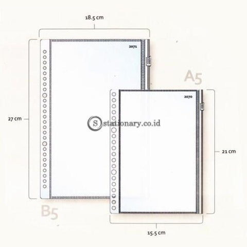 Bantex Zipper Pocket For Mutiring Binder B5 26 Holes #8073 Office Stationery