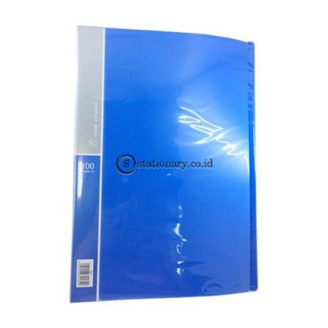 Bazic Clear Holder Album Folio 100 Sheets #451B Biru Office Stationery