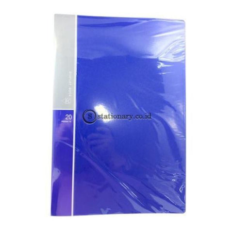 Bazic Clear Holder Album Folio 20 Sheets #419B Biru Office Stationery