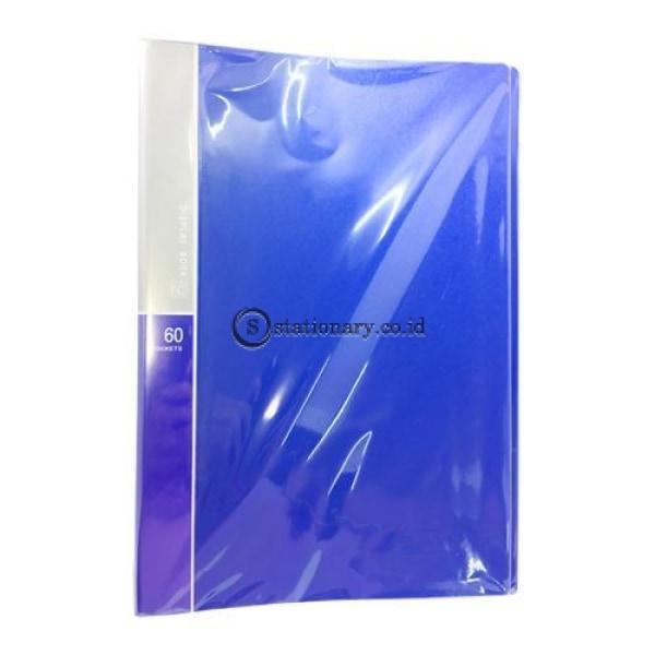 Bazic Clear Holder Album Folio 60 Sheets #421B Biru Office Stationery