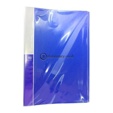 Bazic Clear Holder Album Folio 60 Sheets #421B Biru Office Stationery