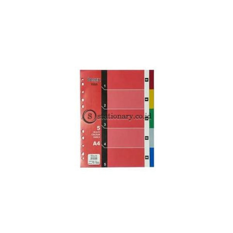 Benex Index Divider Plastik A4 5 Warna #9205 Office Stationery Promosi