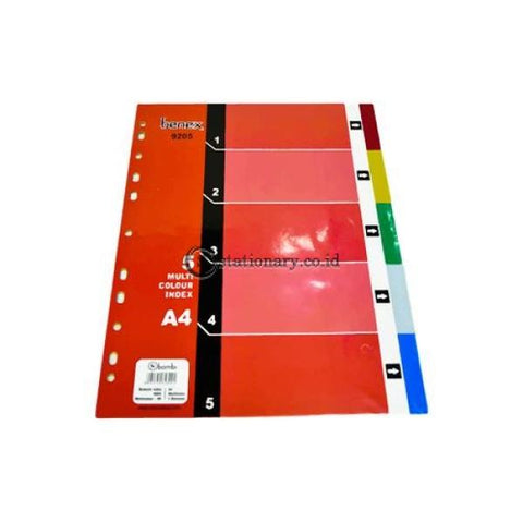 Benex Index Divider Plastik A4 5 Warna #9205 Office Stationery Promosi