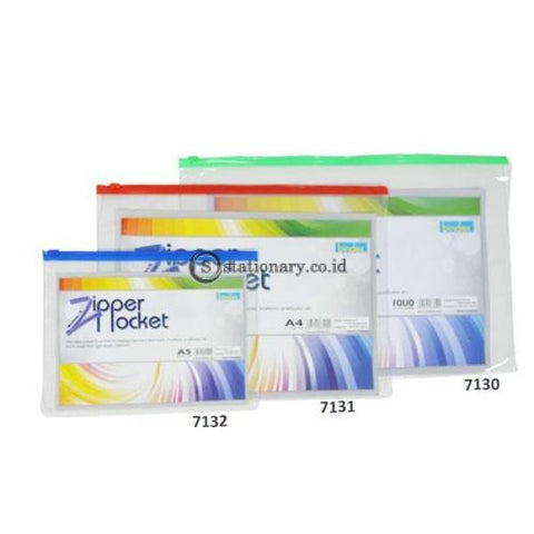 Bindex Zipper Pocket Mika Transparent 0.18Mm A4 #7131 Office Stationery
