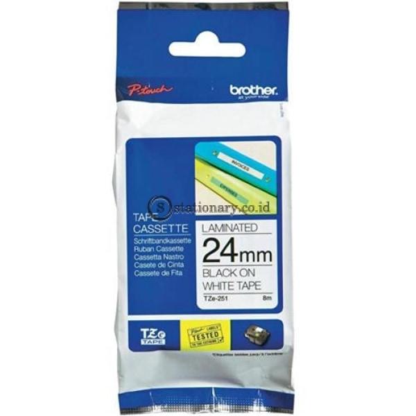 Brother Label Tape Tze-251 Black On White 24Mm Office Equipment